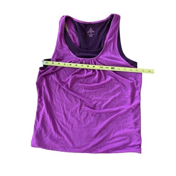 Prana Women's Sleeveless Scoop Neck Top Burnout Double Layer Pink Purple Sz Med - Picture 3 of 4